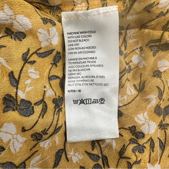 Anthropologie Maeve Mustard Floral Blouse - Picture 7 of 8